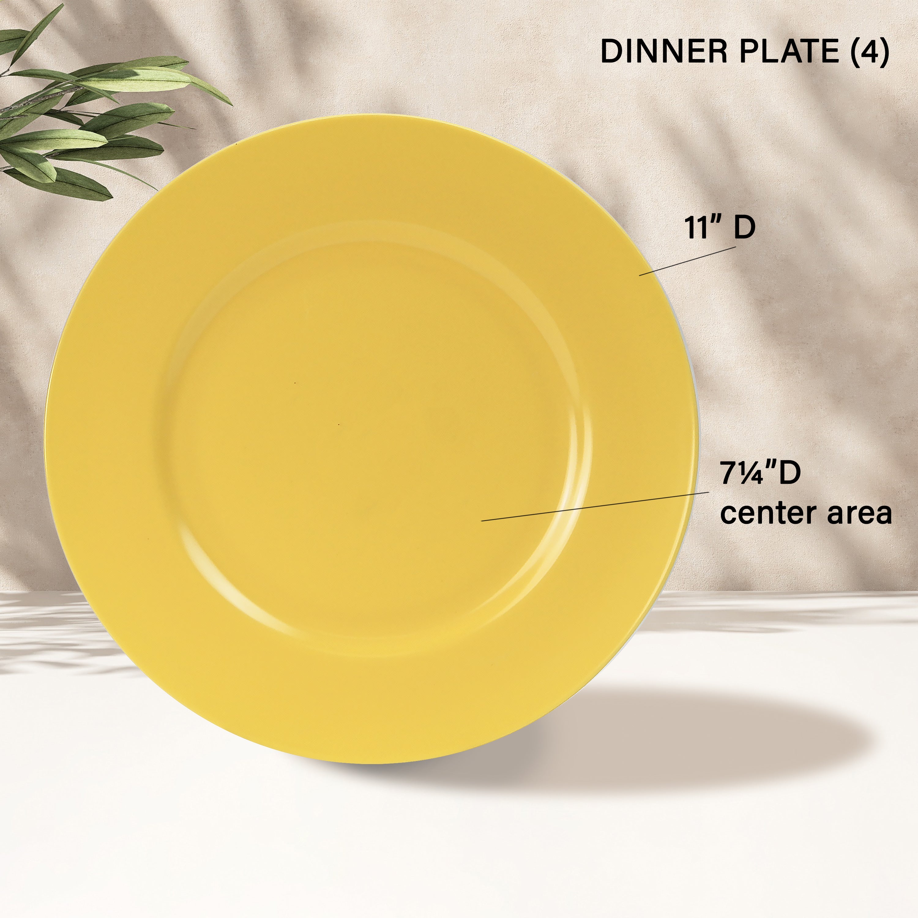12pc Melamine Dinner Set. Lemon