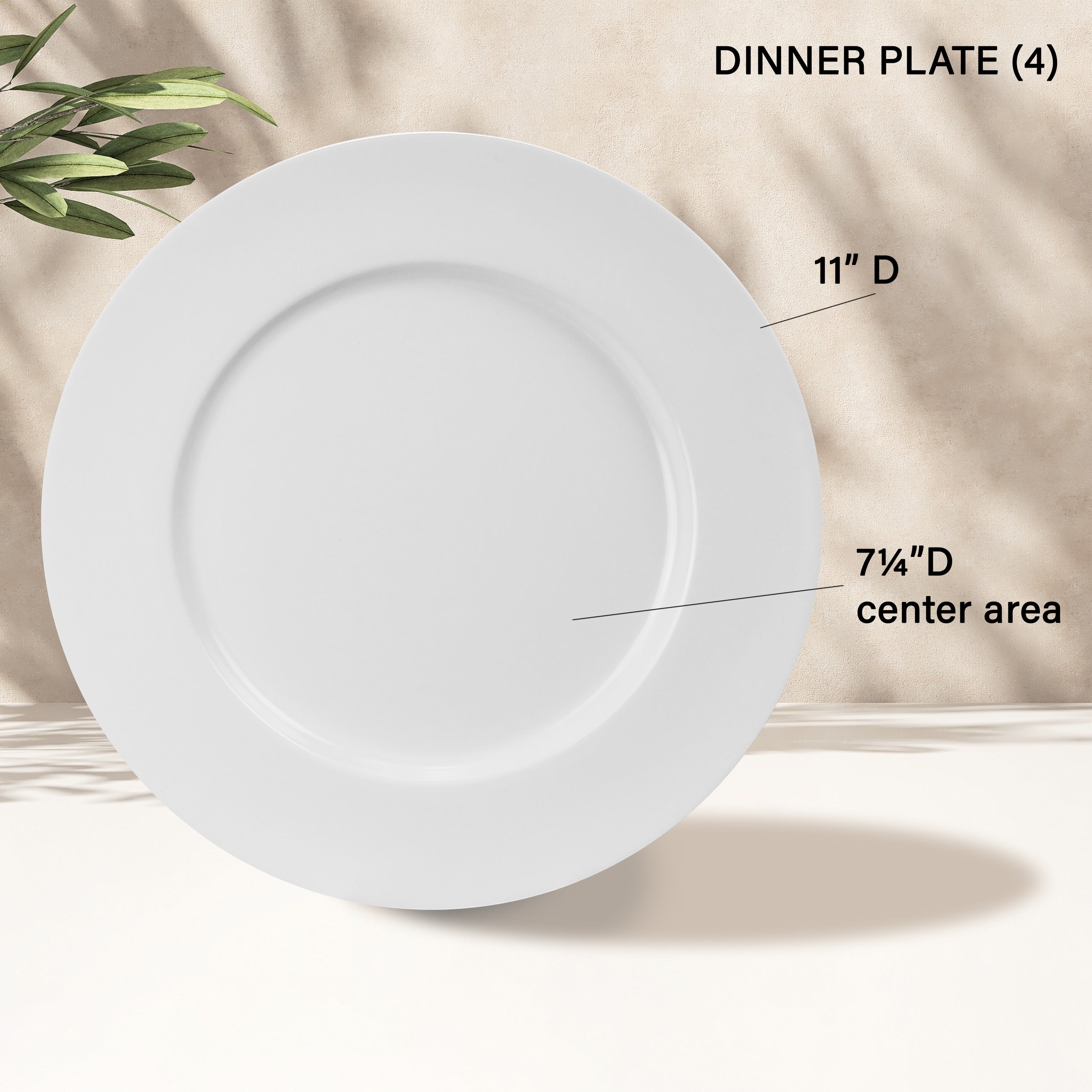 12pc Melamine Dinner Set. White