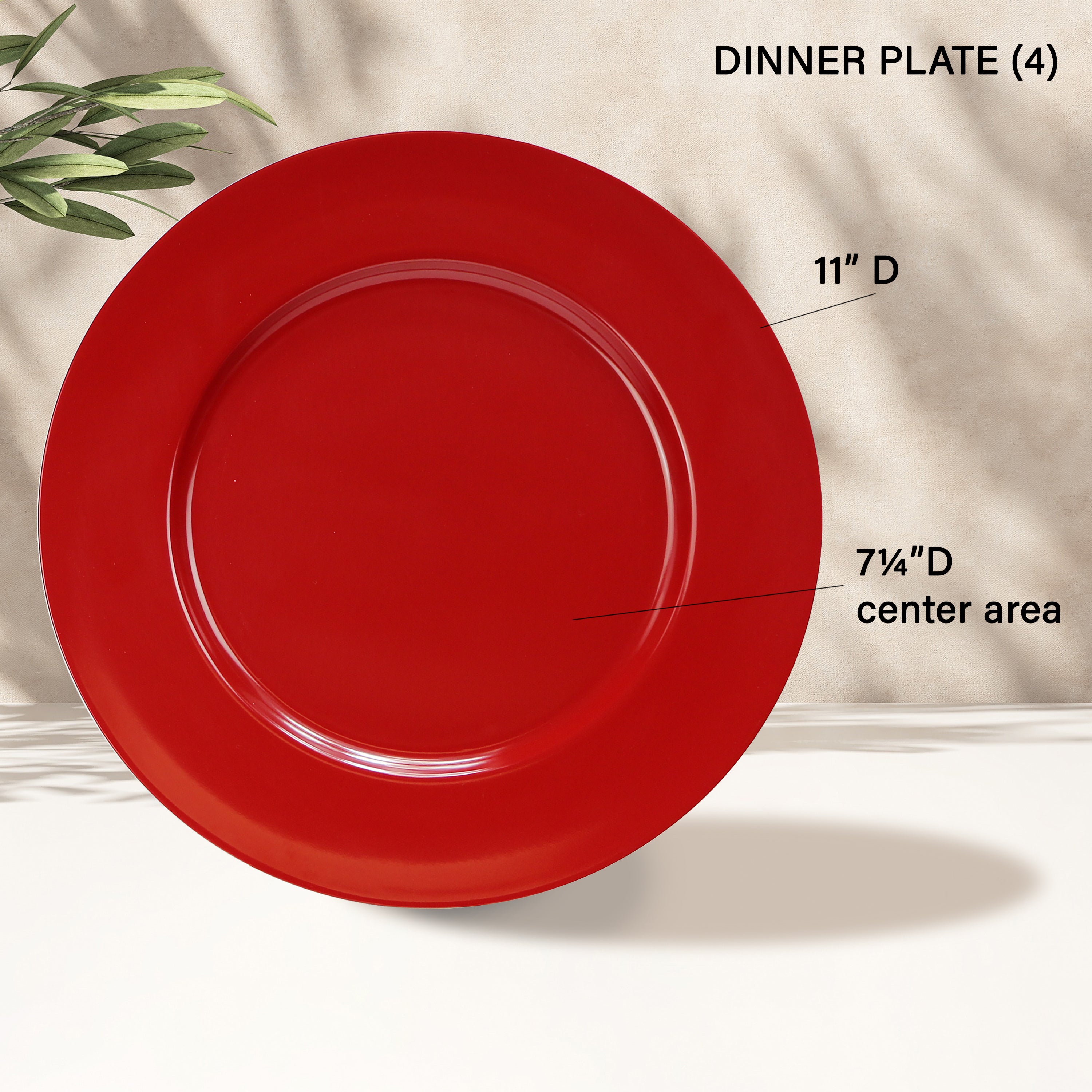 12pc Melamine Dinner Set. Red