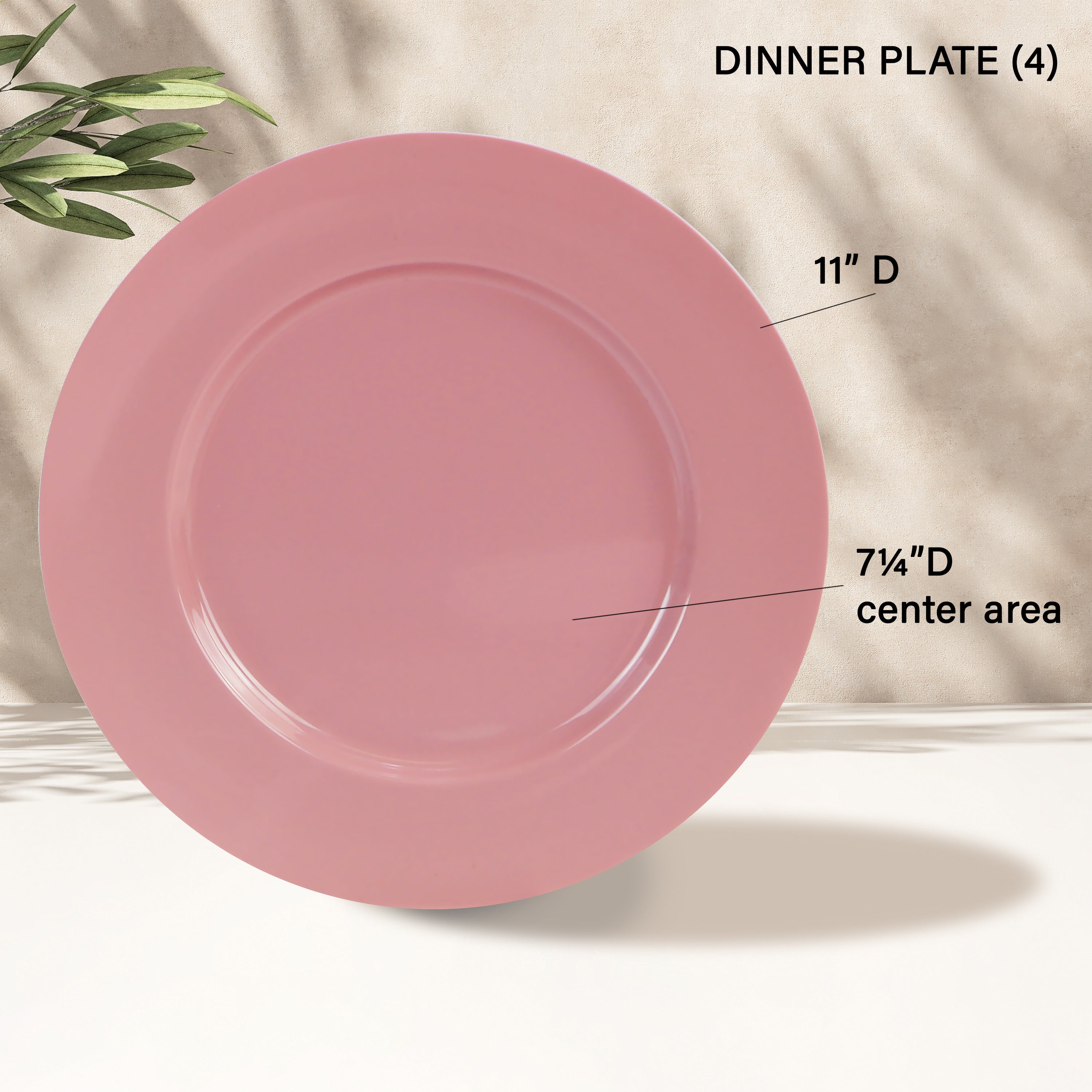 12pc Melamine Dinner Set. Pink