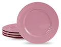 6pc Melamine Dinner Plate Set. Pink