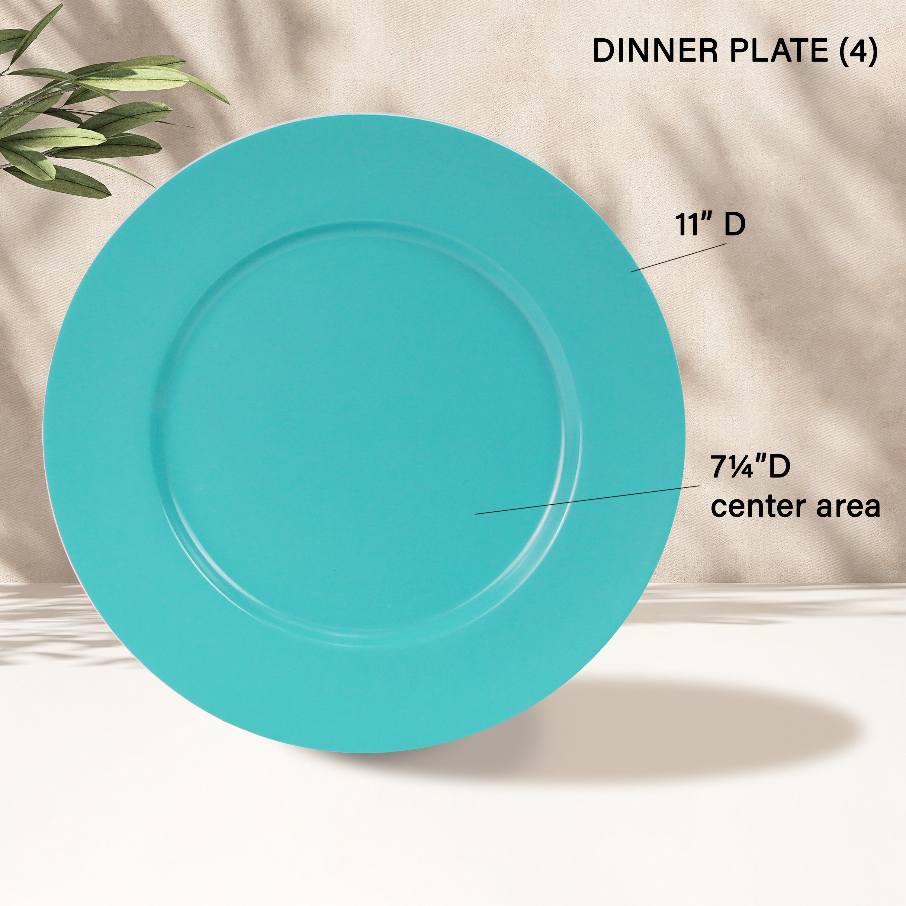 12pc Melamine Dinner Set. Turquoise