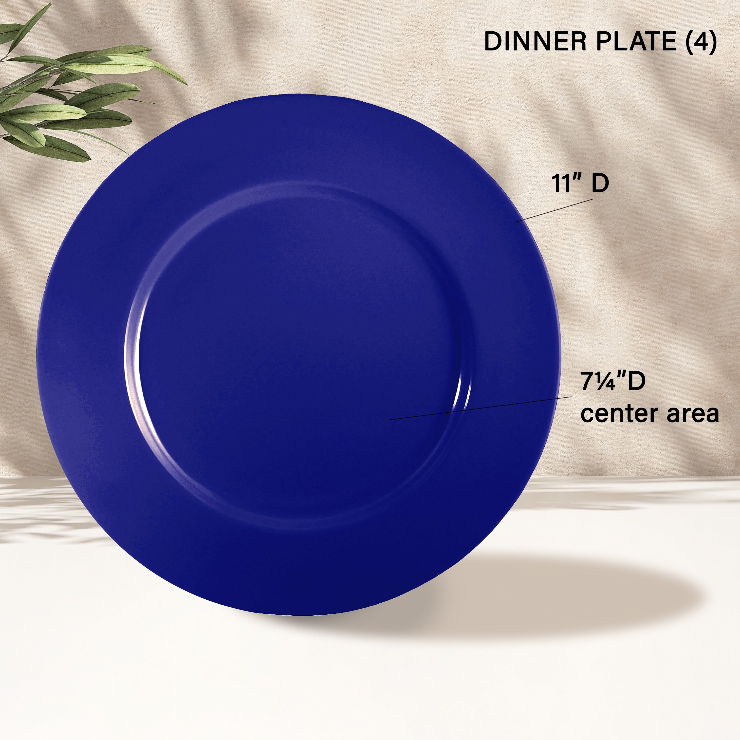 12pc Melamine Dinner Set. Indigo