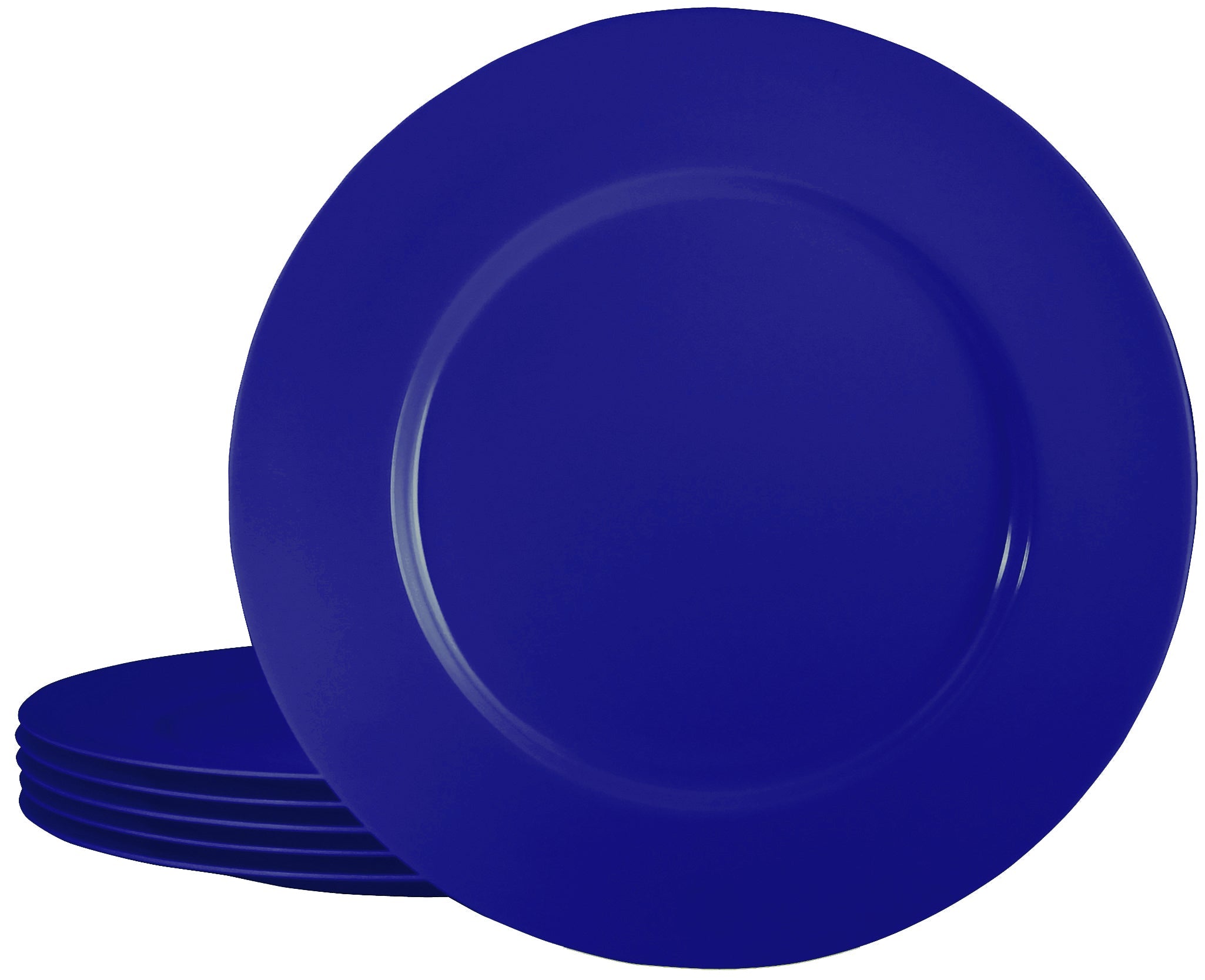 6pc Melamine Dinner Plate Set. Indigo