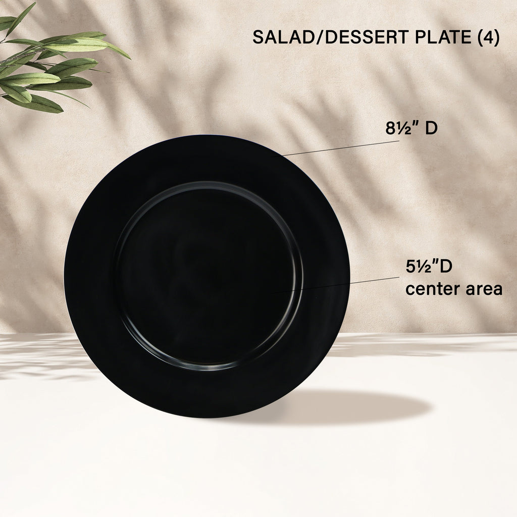 12pc Melamine Dinner Set. Black