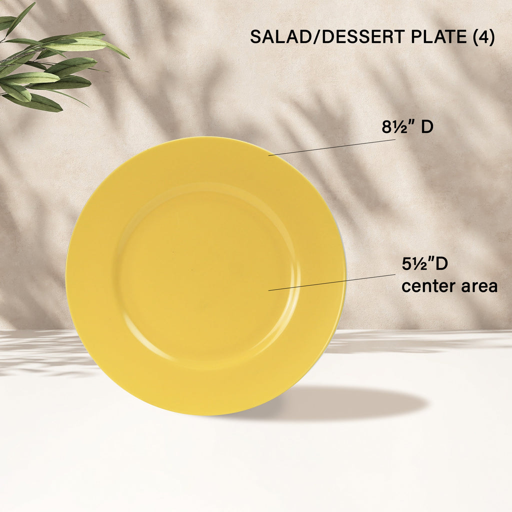 12pc Melamine Dinner Set. Lemon