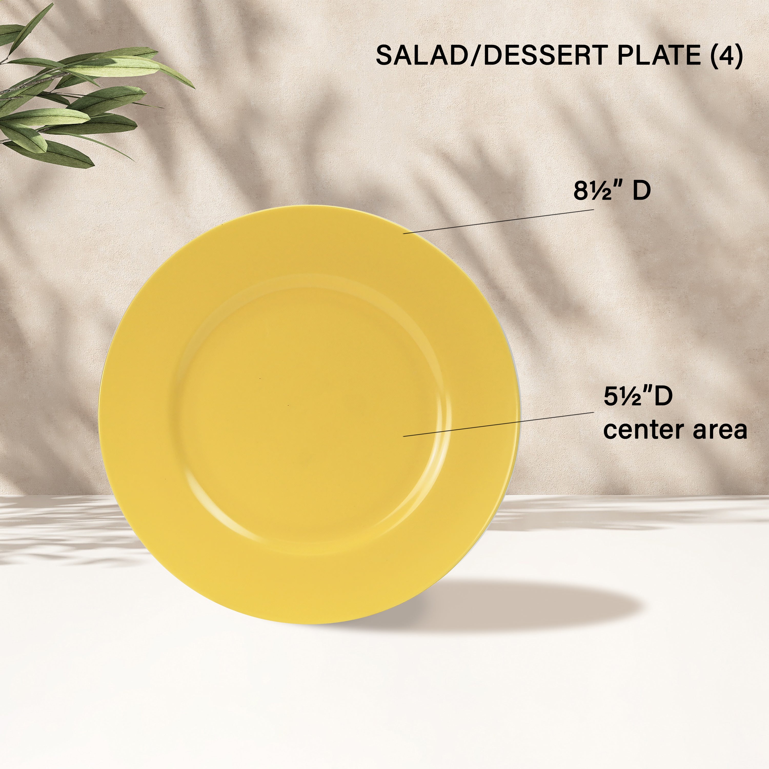 12pc Melamine Dinner Set. Lemon