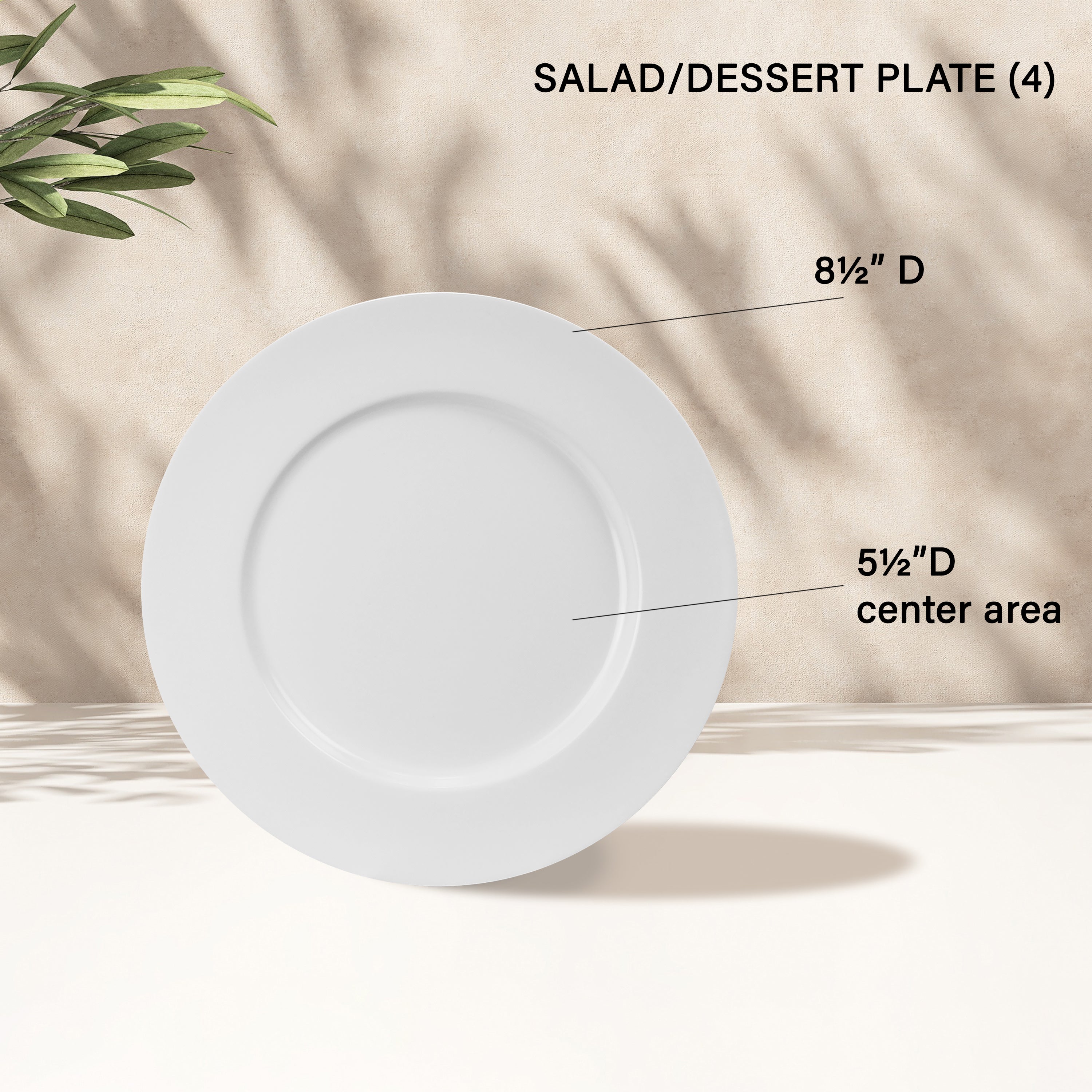 12pc Melamine Dinner Set. White