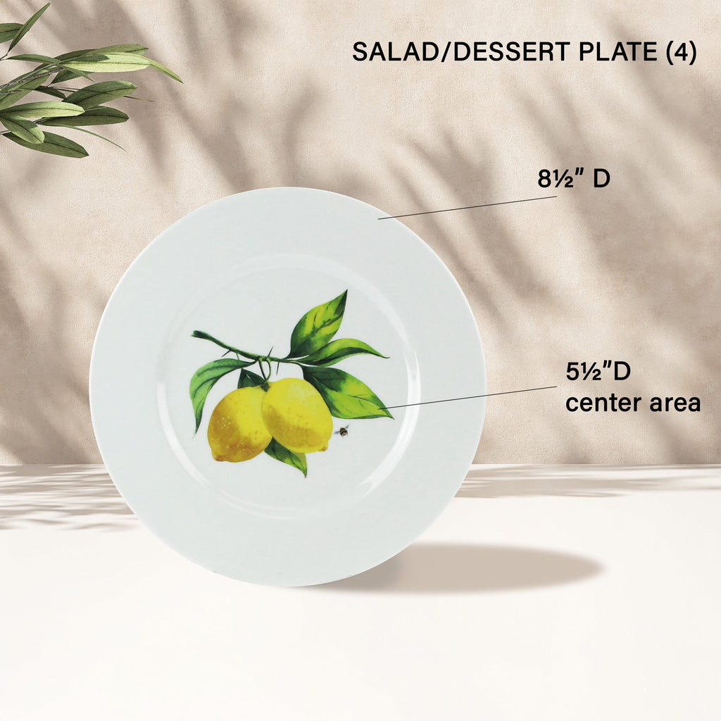 12pc Melamine Dinner Set. Fresh Lemons