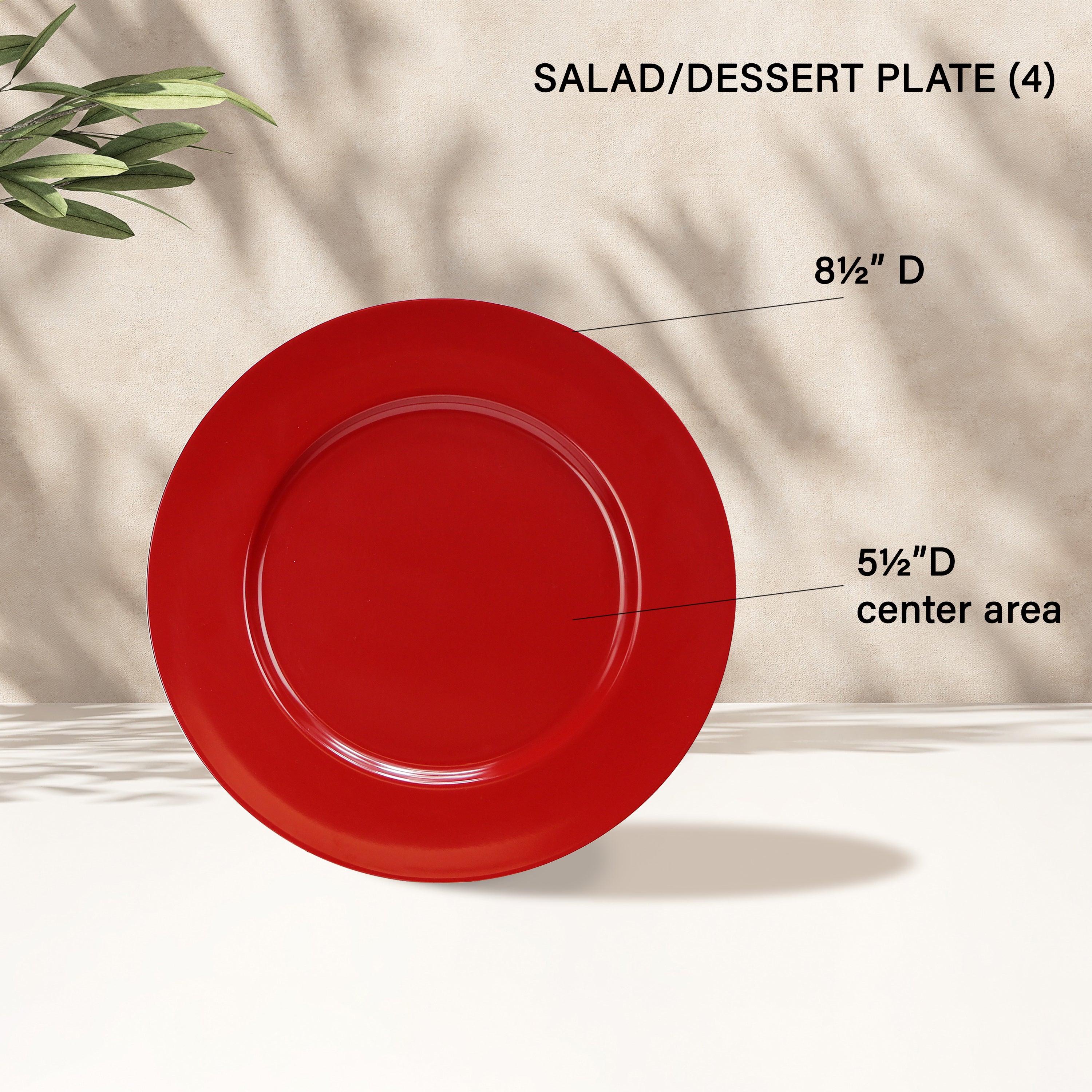 12pc Melamine Dinner Set. Red