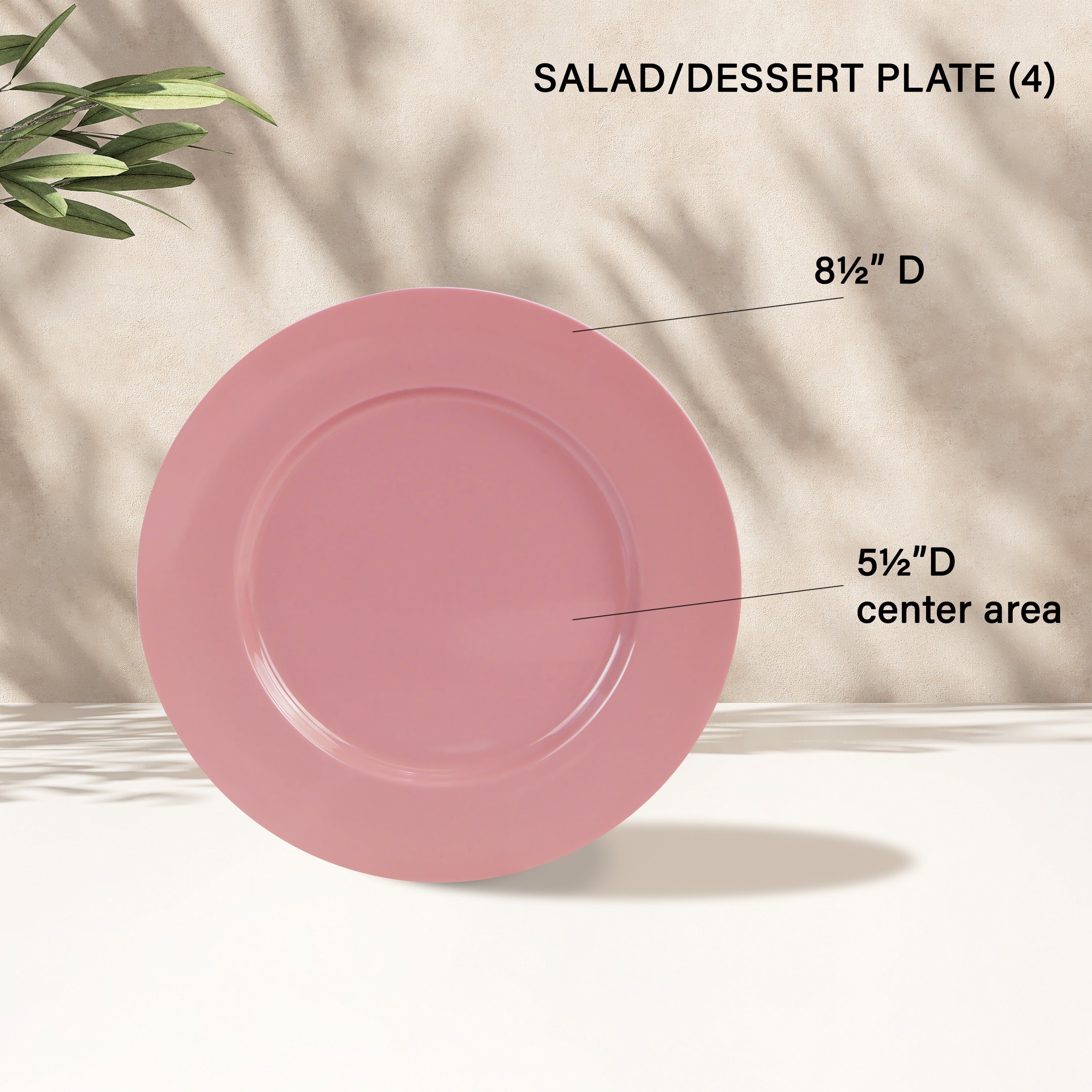 12pc Melamine Dinner Set. Pink