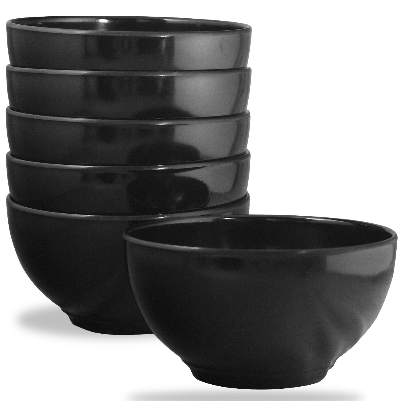 6pc Melamine Bowl Set. Black