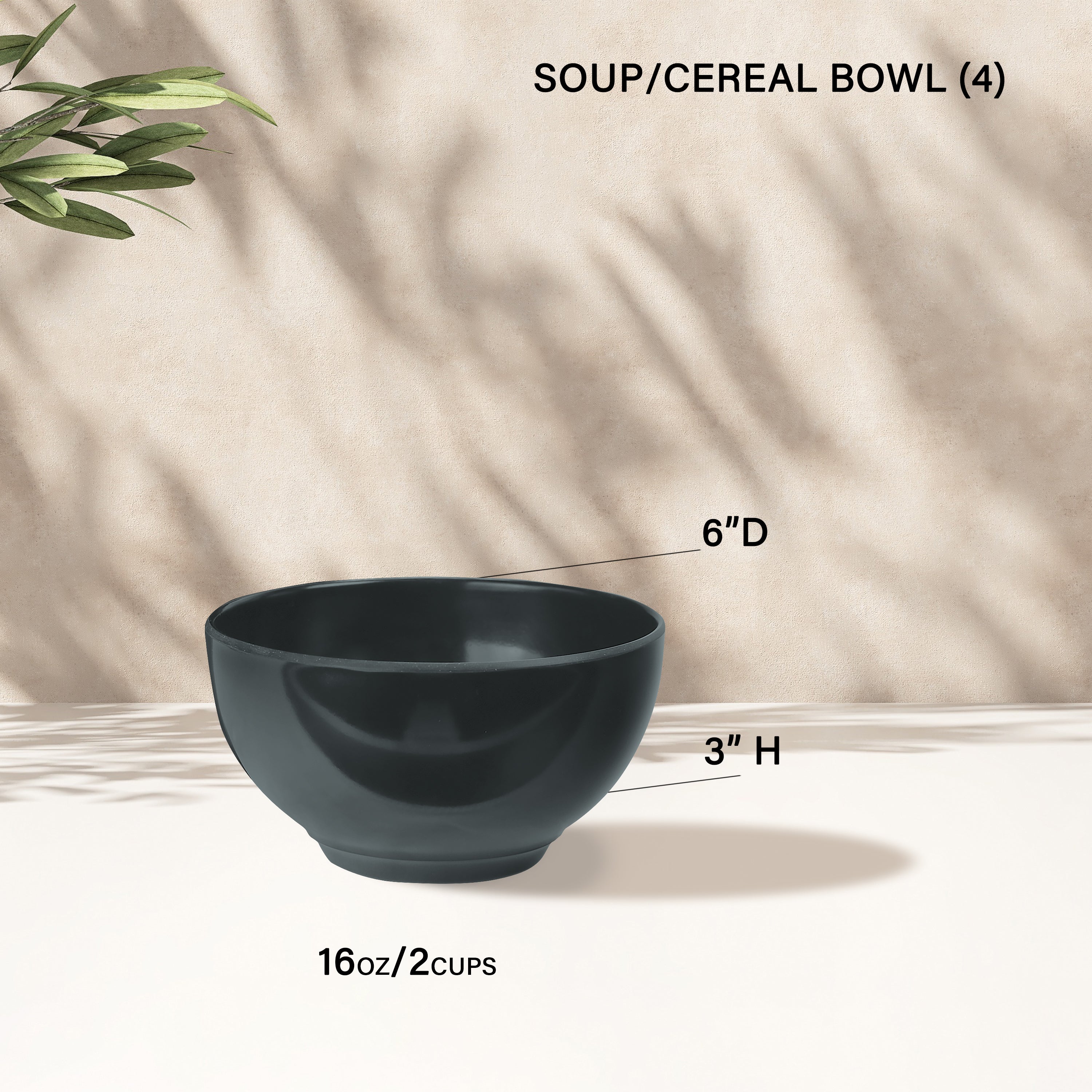 12pc Melamine Dinner Set. Charcoal