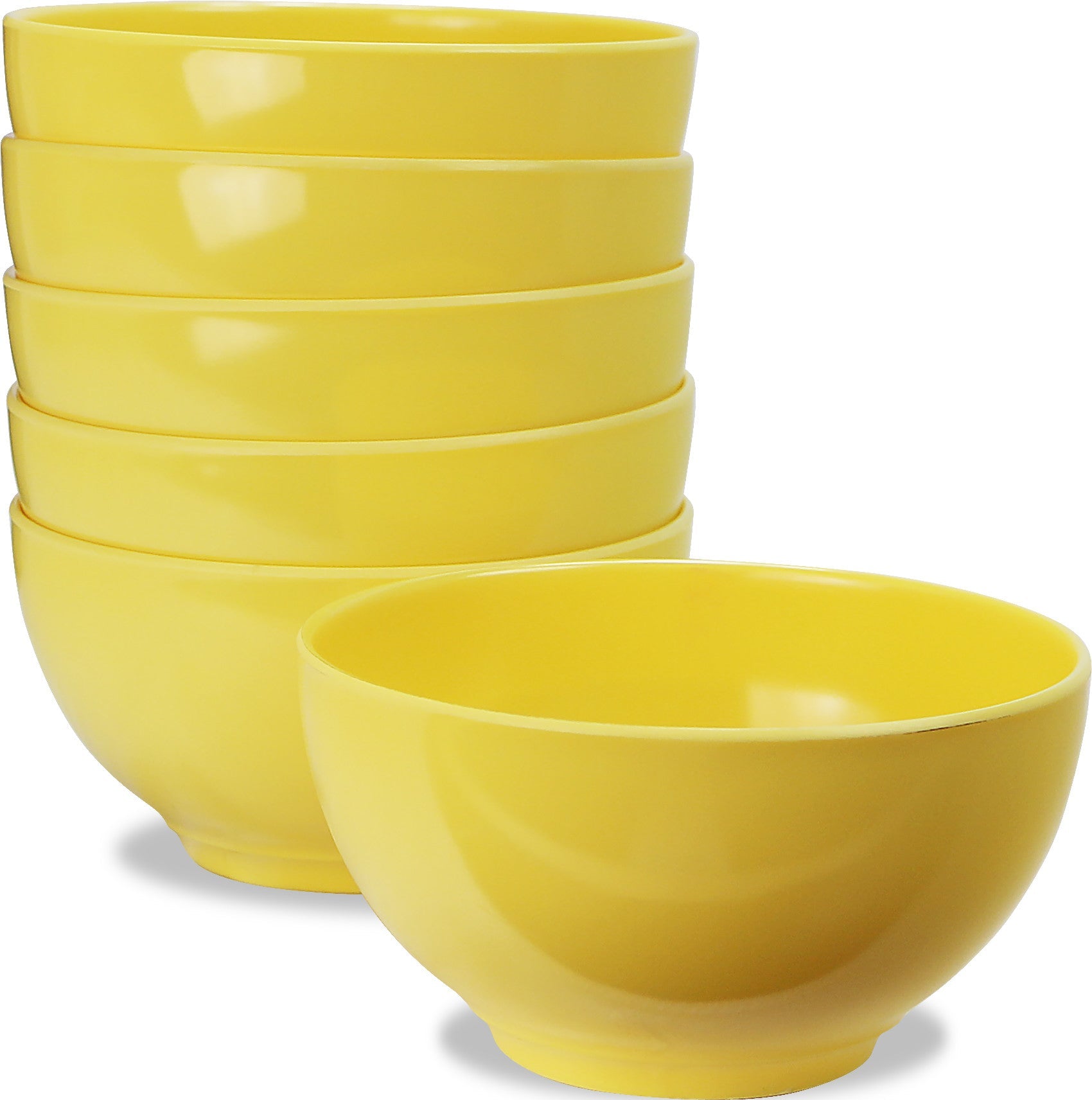 6pc Melamine Bowl Set. Lemon