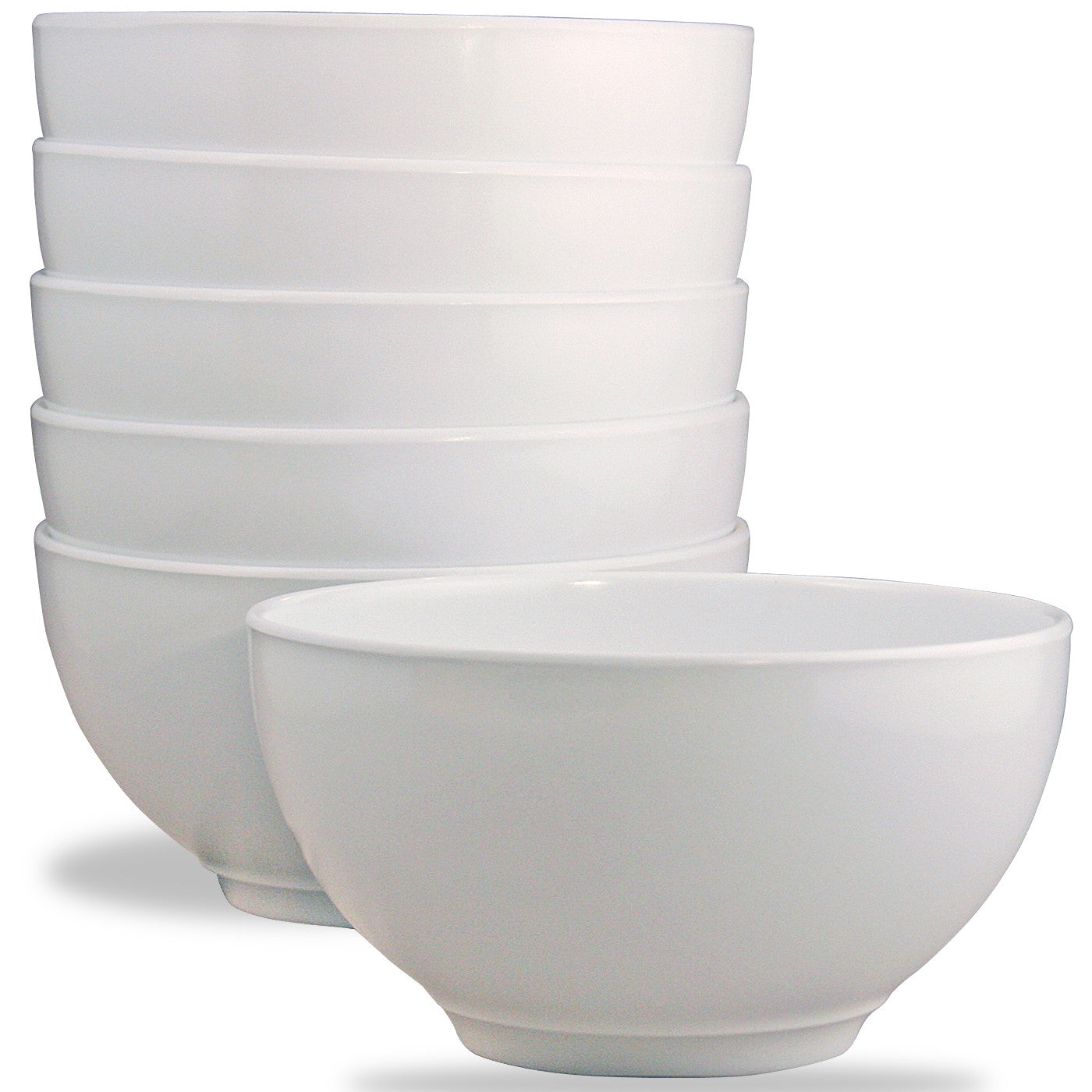 6pc Melamine Bowl Set. White