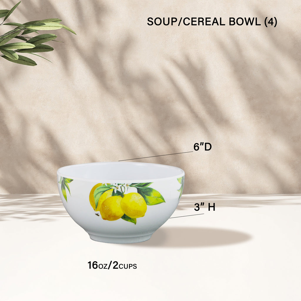 12pc Melamine Dinner Set. Fresh Lemons