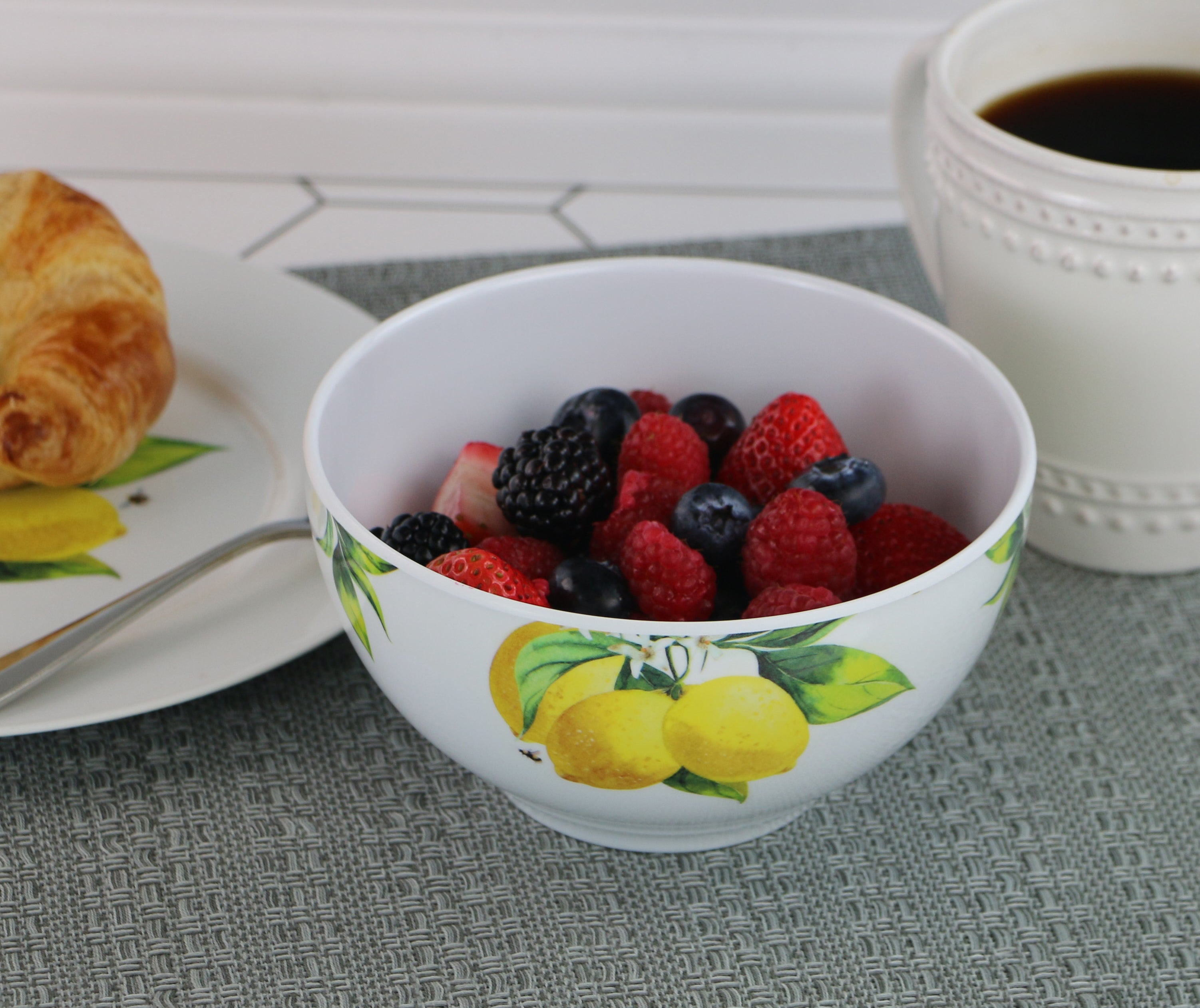 6pc Melamine Bowl Set. Fresh Lemons