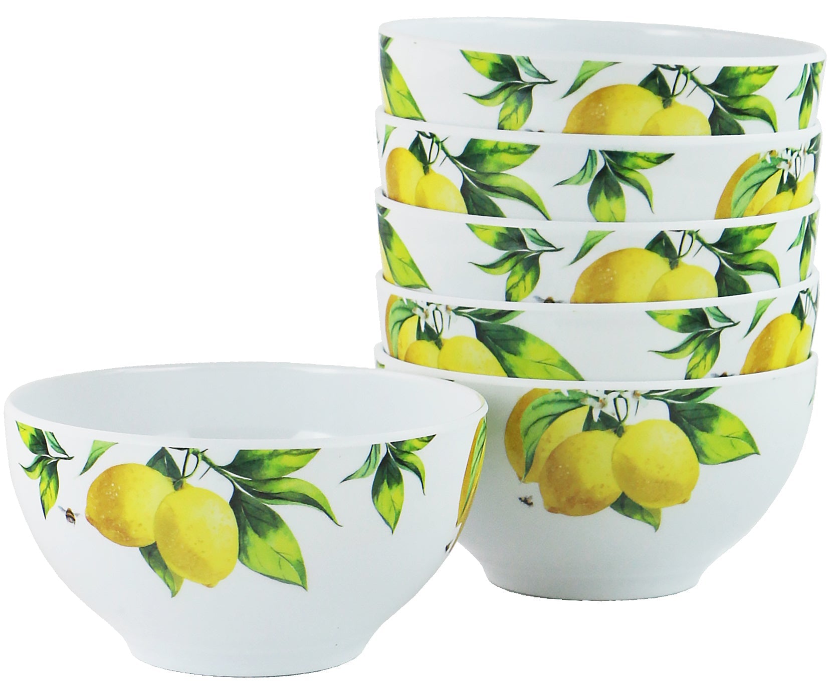 6pc Melamine Bowl Set. Fresh Lemons
