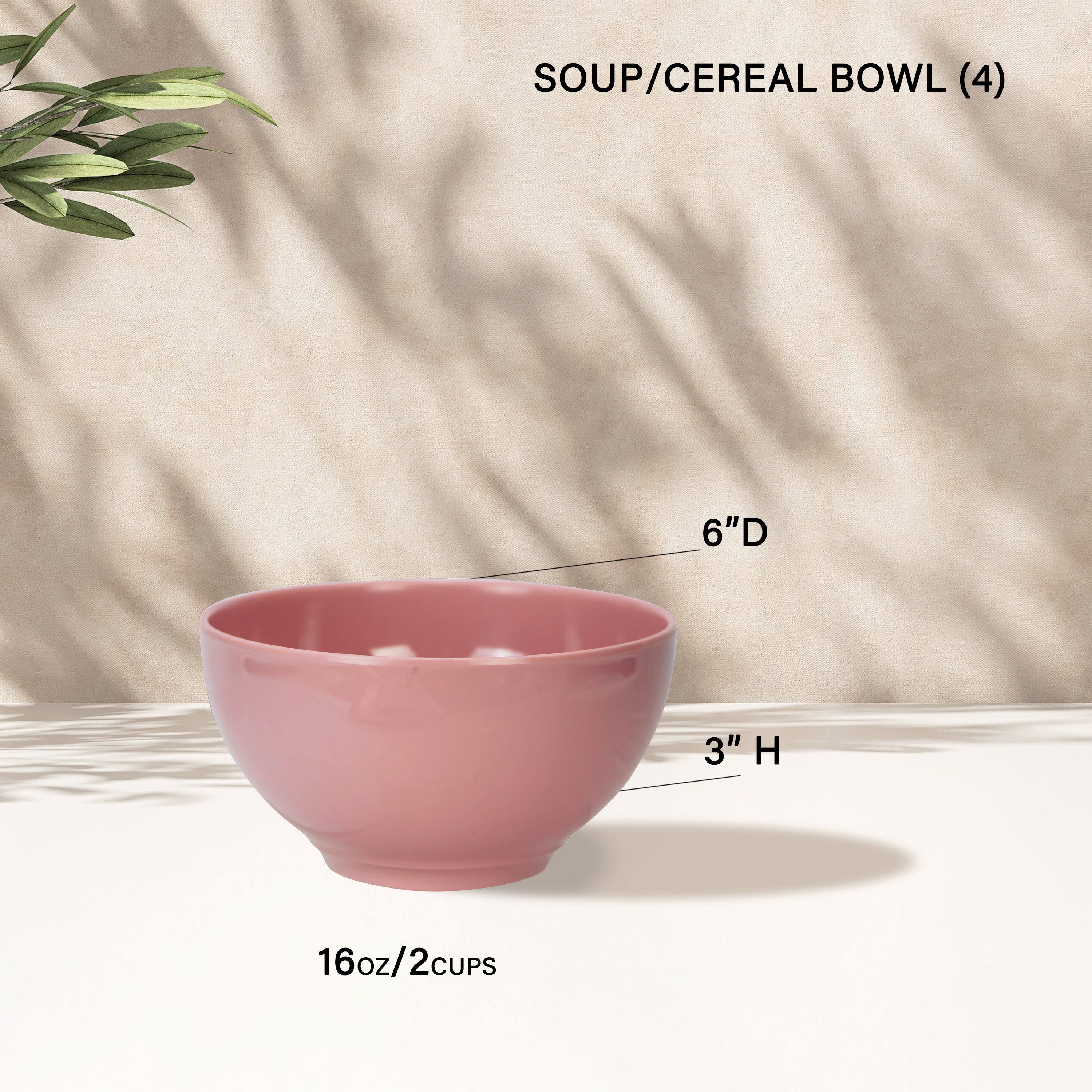 12pc Melamine Dinner Set. Pink