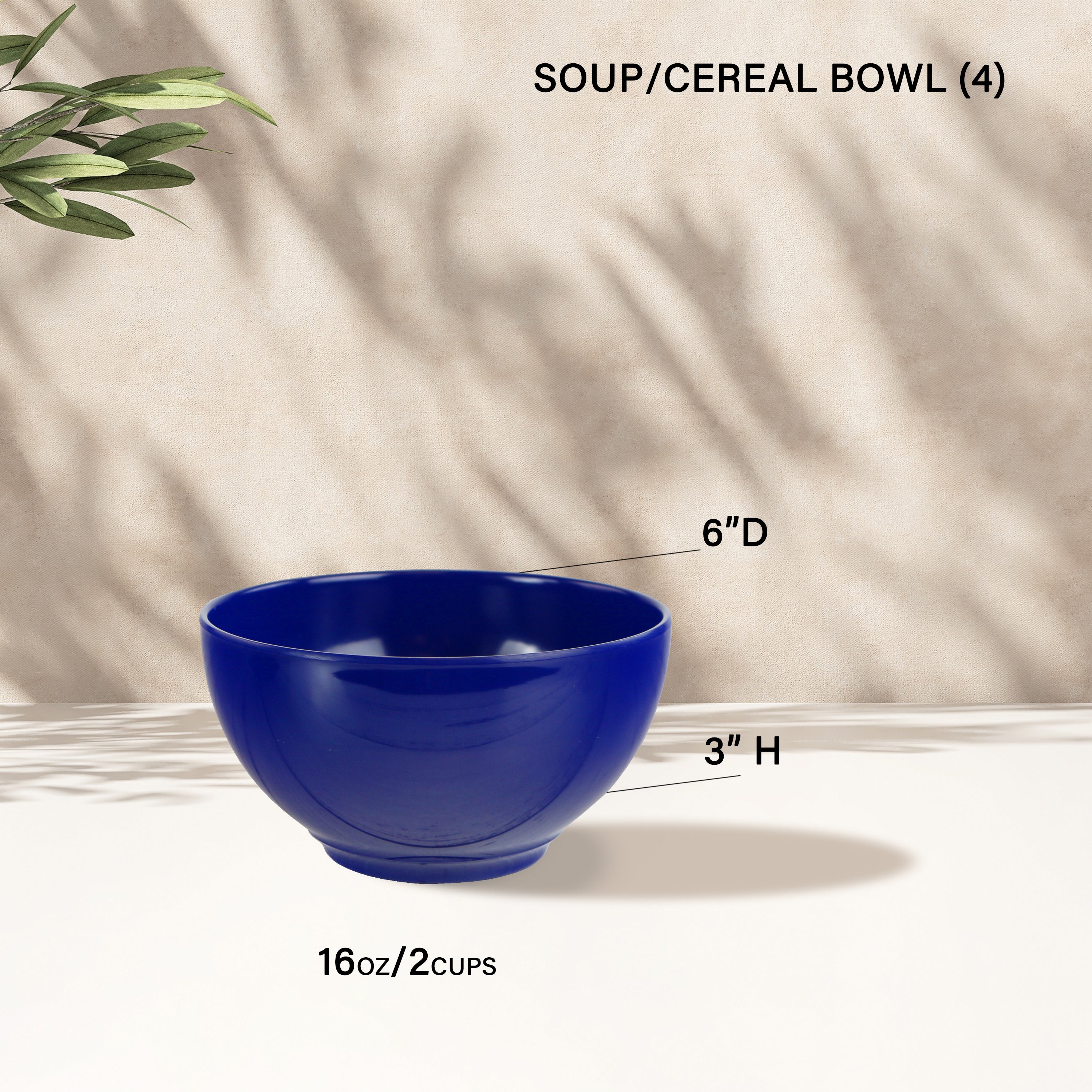 12pc Melamine Dinner Set. Indigo