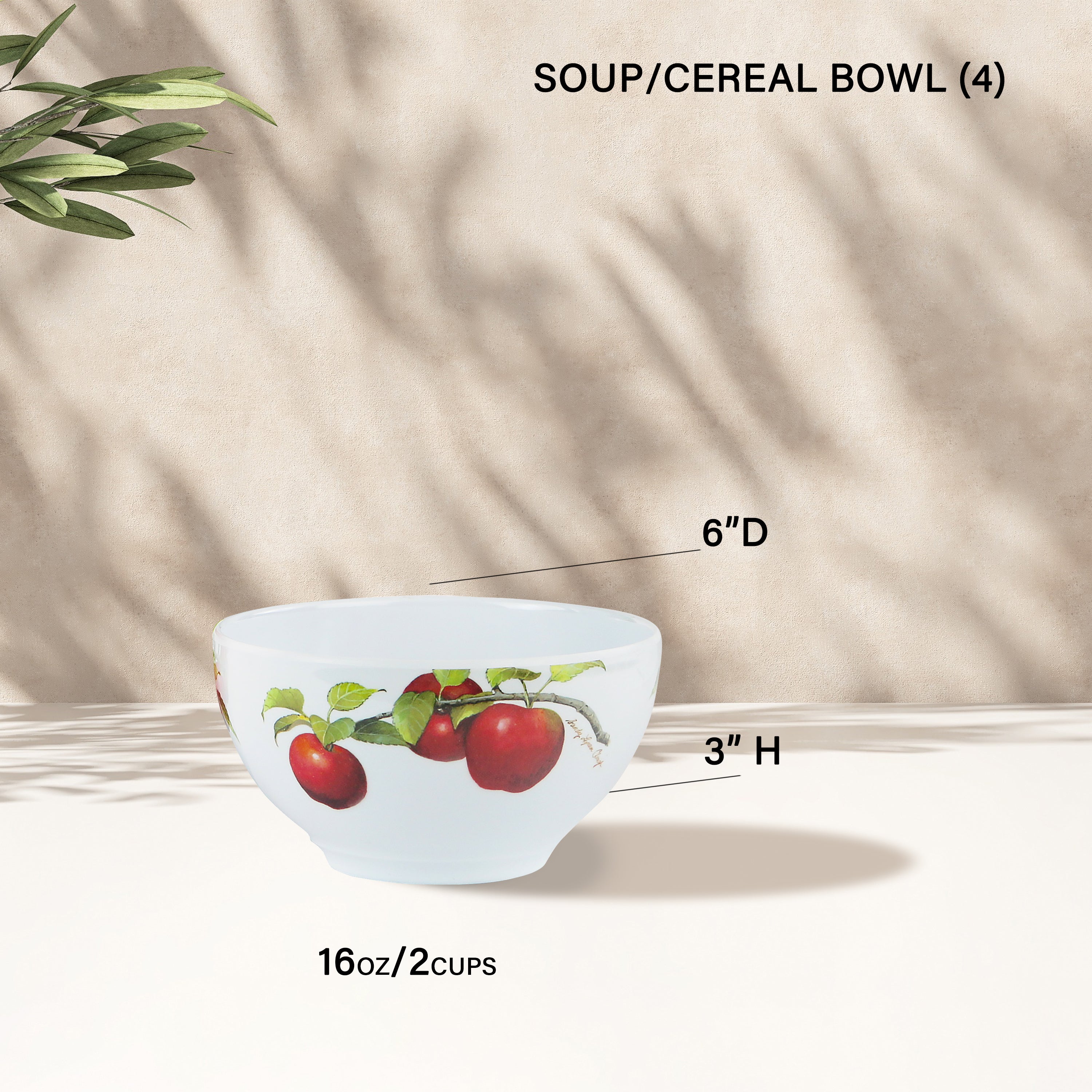 12pc Melamine Dinner Set. Harvest Apples