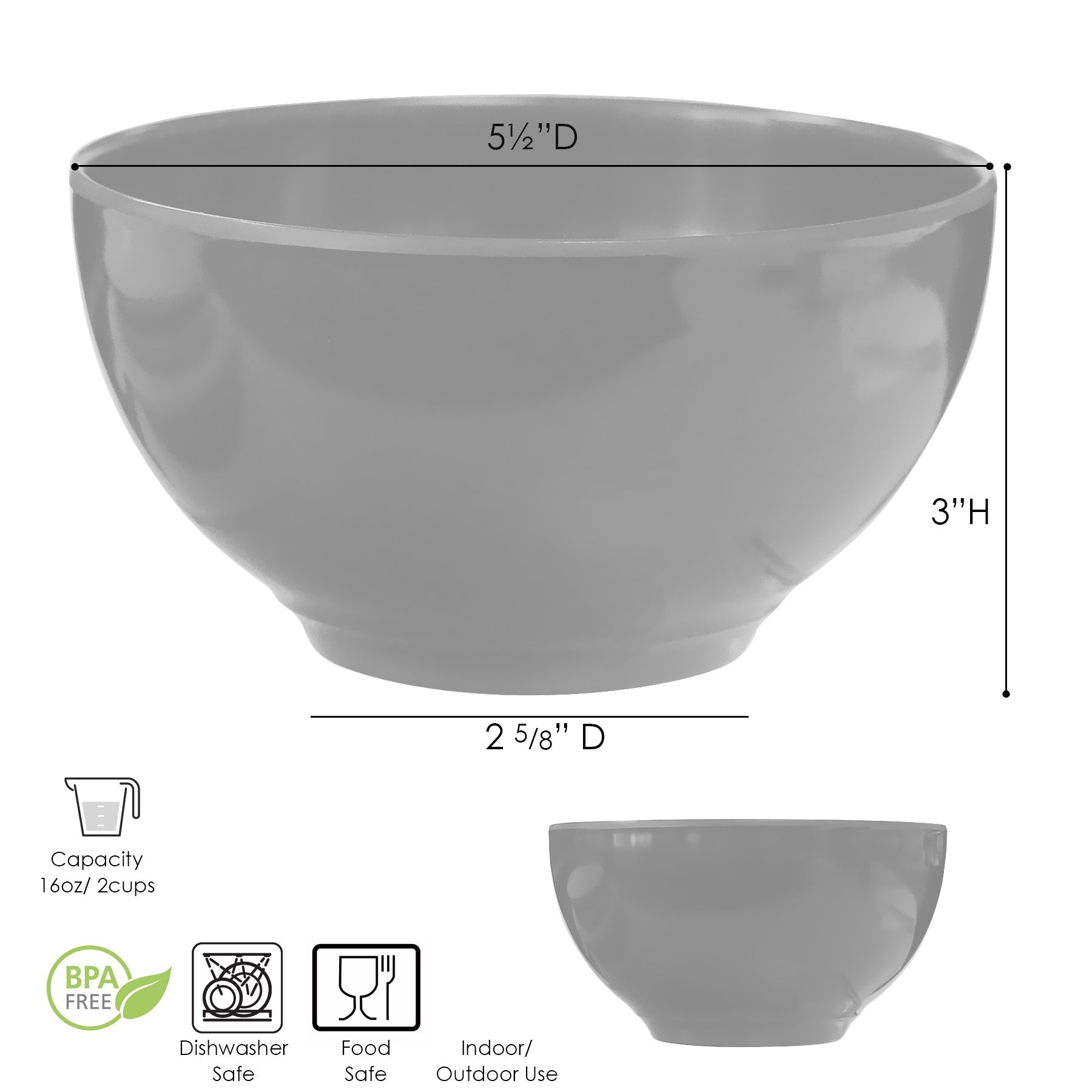 6pc Melamine Bowl Set. Fresh Lemons
