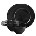 12pc Melamine Dinner Set. Black