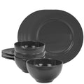 12pc Melamine Dinner Set. Charcoal