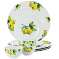 12pc Melamine Dinner Set. Fresh Lemons