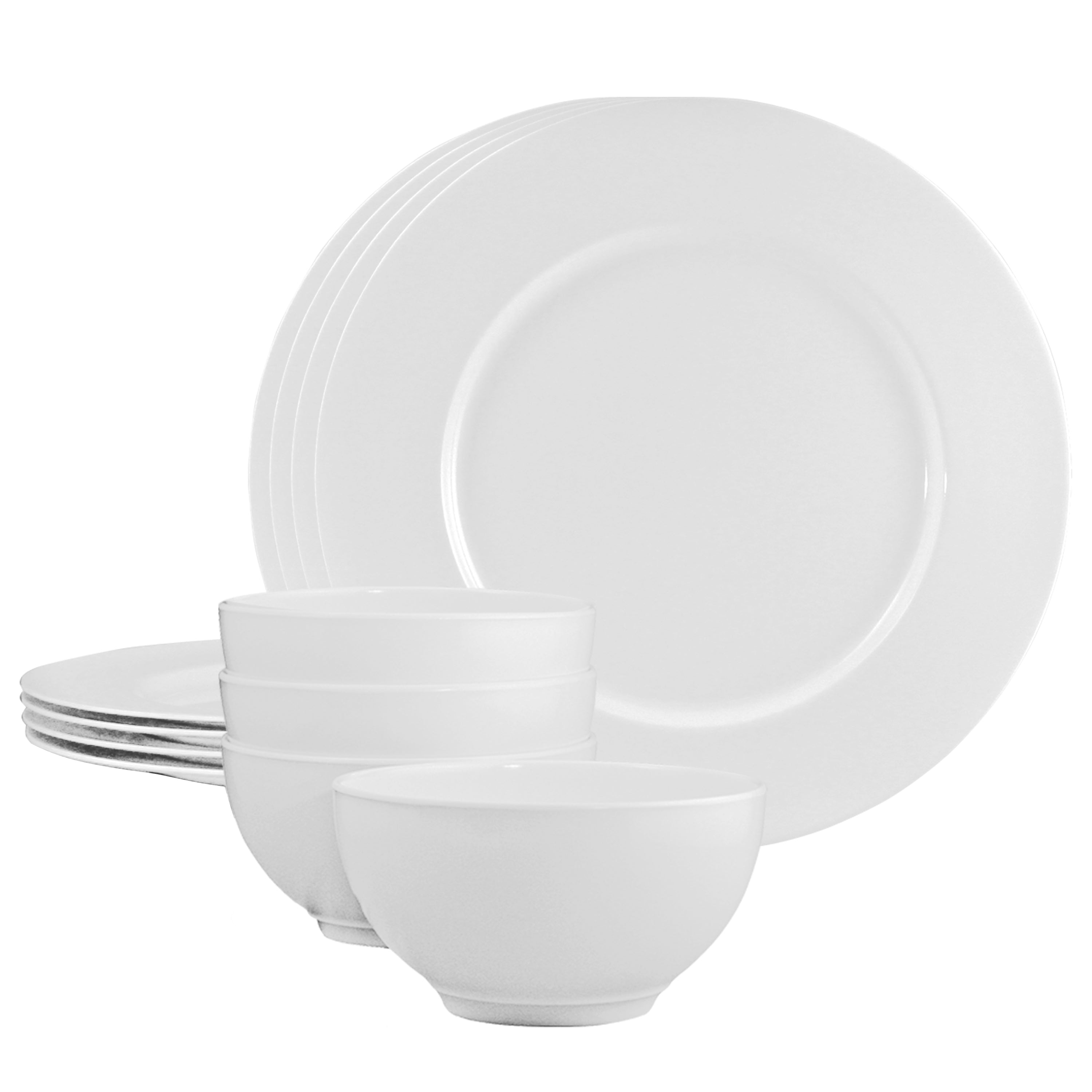 12pc Melamine Dinner Set. White