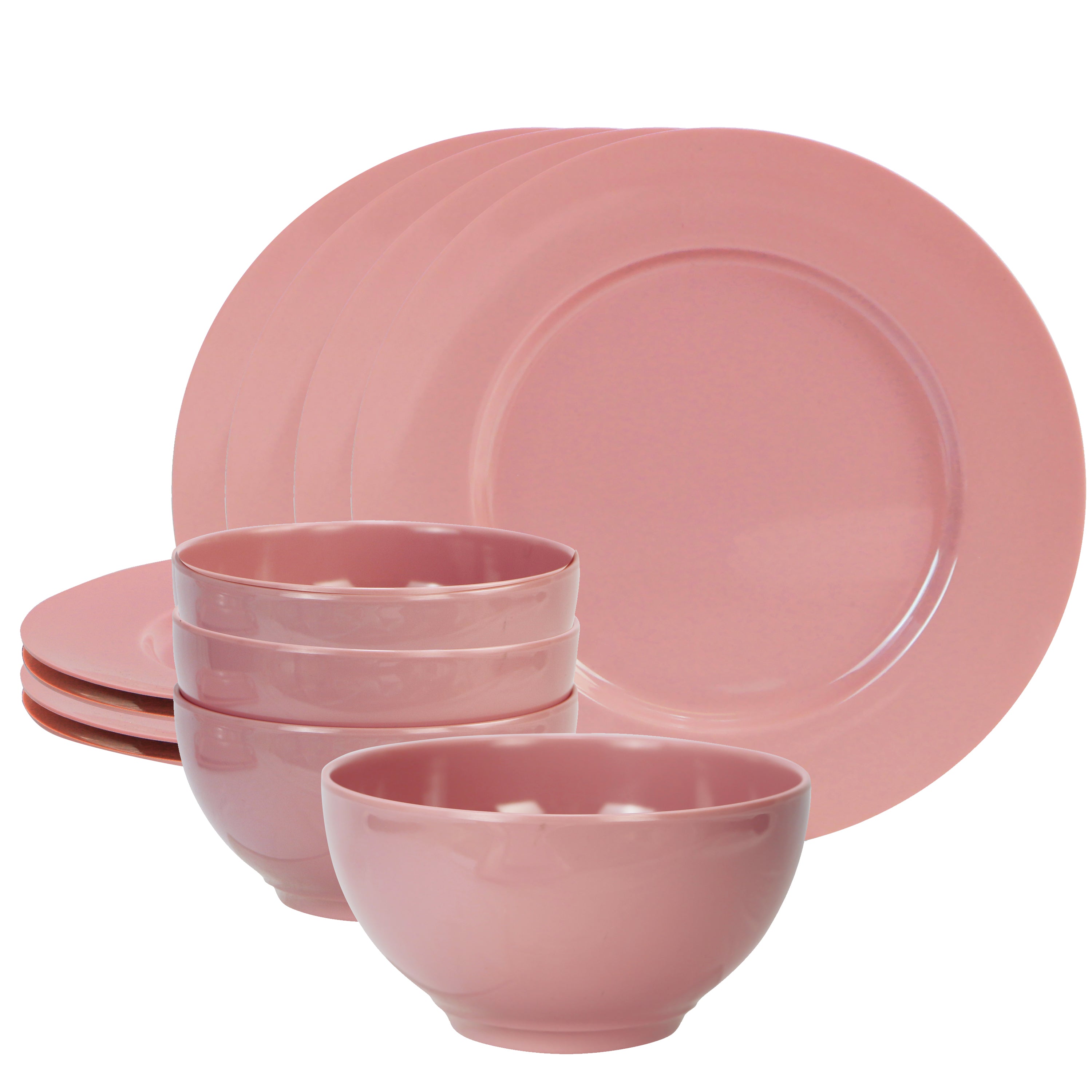 12pc Melamine Dinner Set. Pink