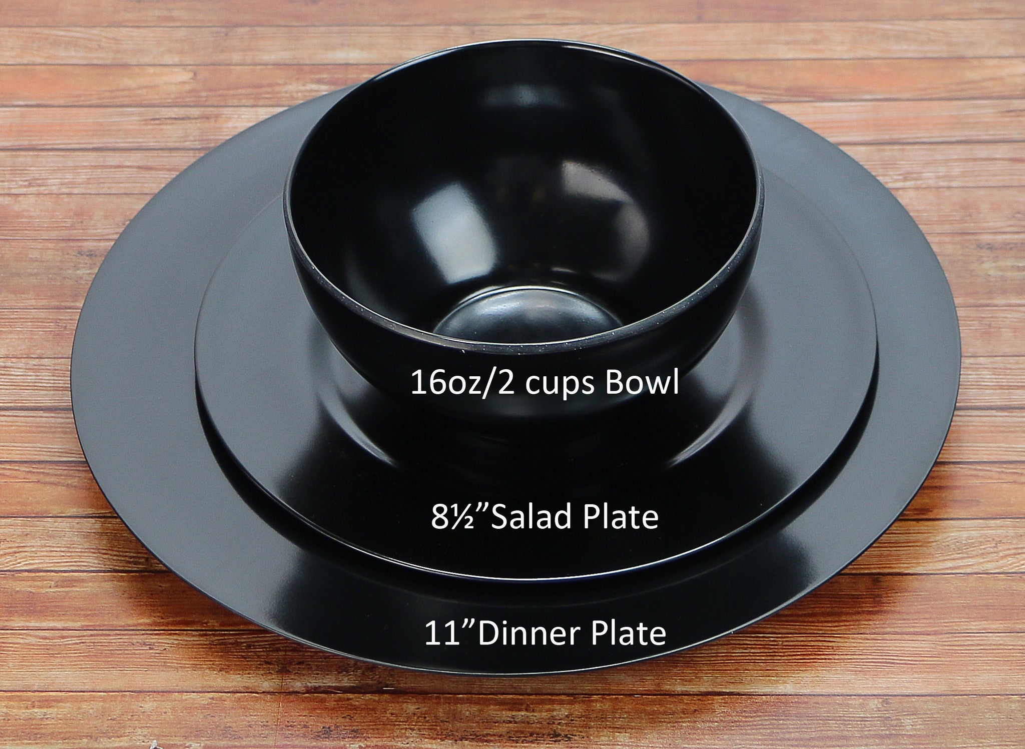 6pc Melamine Bowl Set. Black