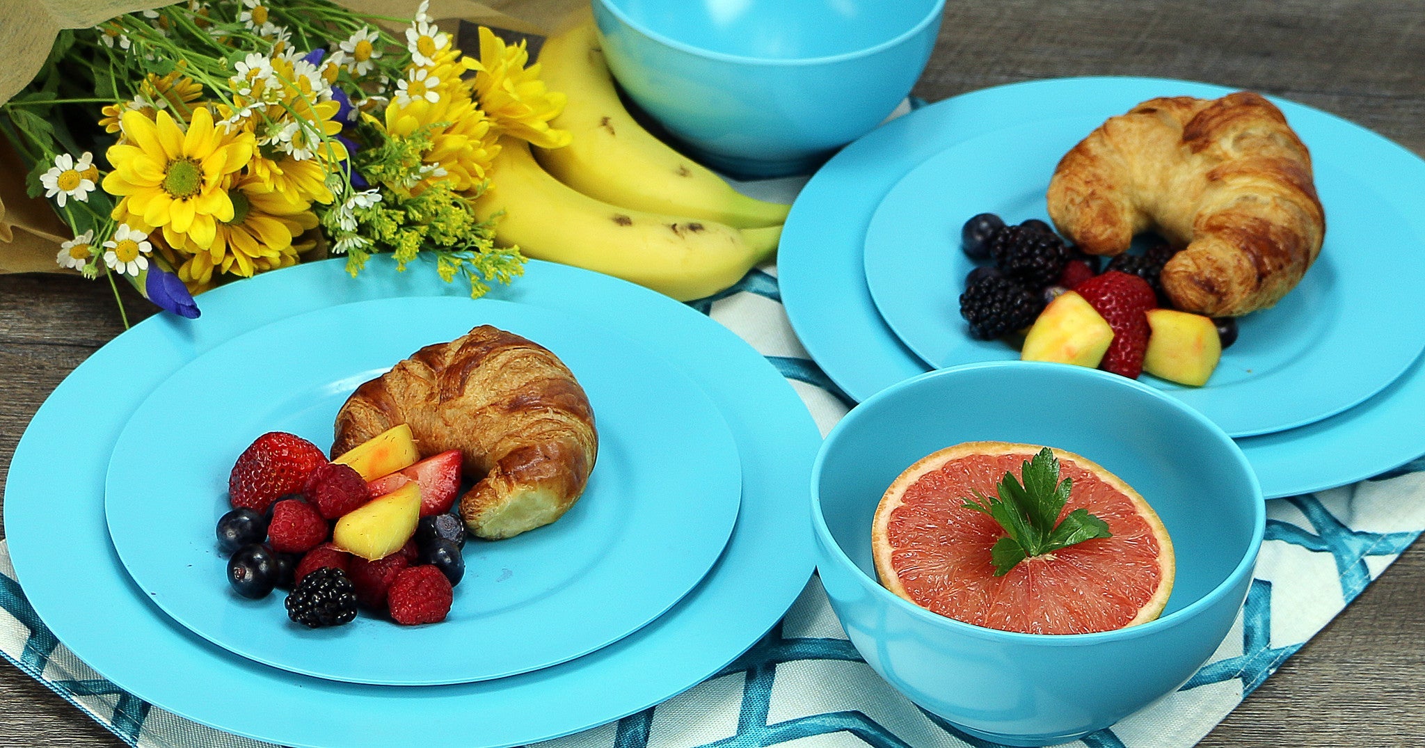 6pc Melamine Bowl Set. Turquoise