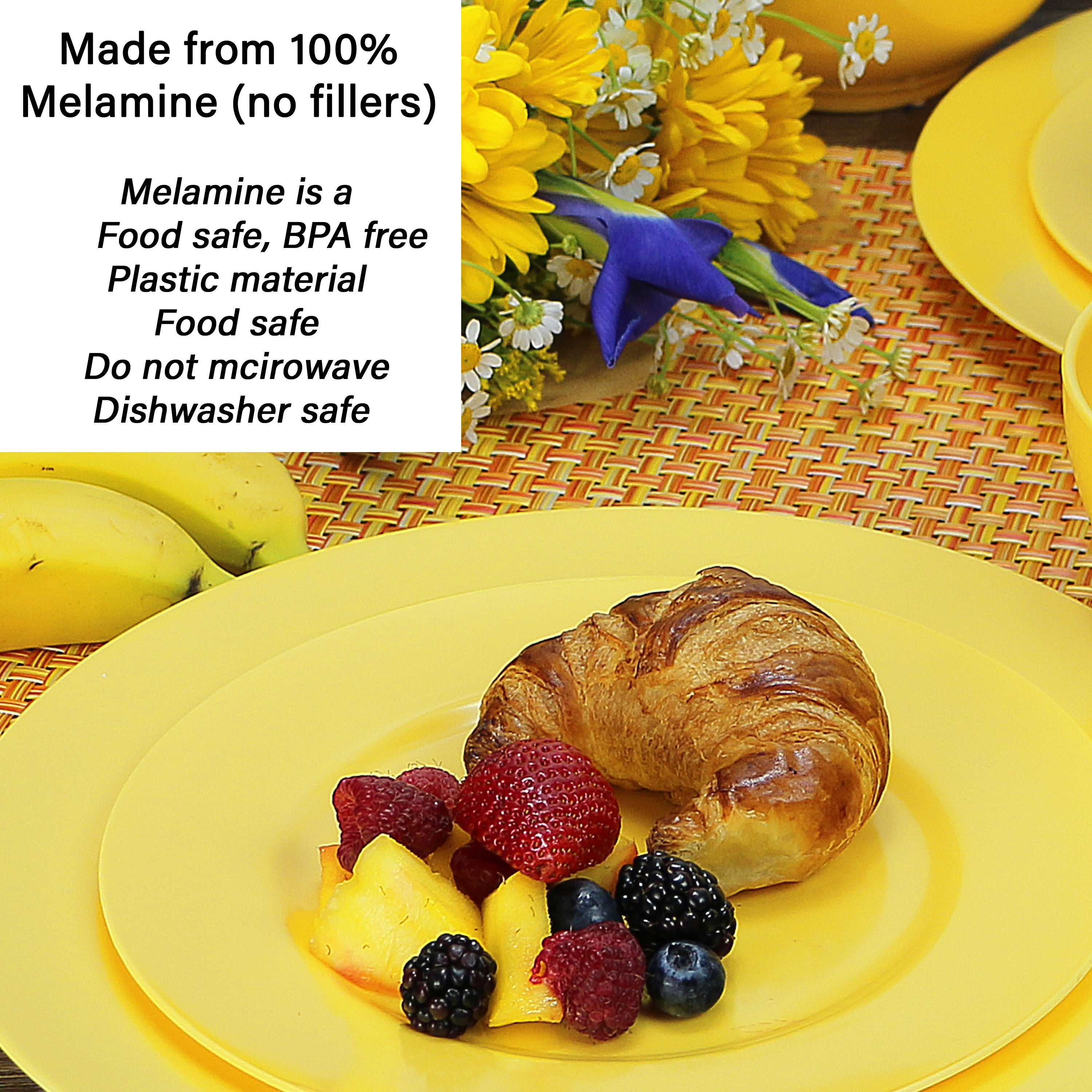 12pc Melamine Dinner Set. Lemon