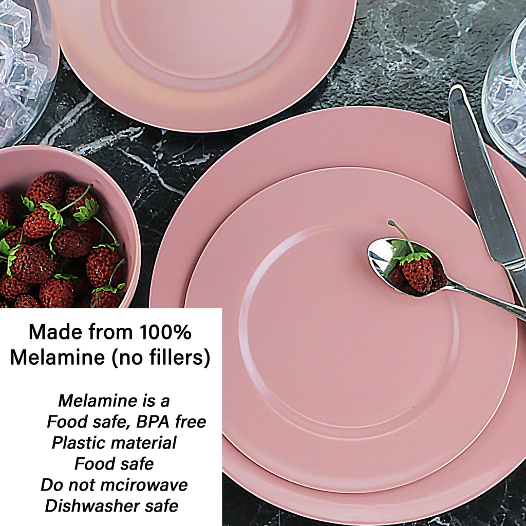 12pc Melamine Dinner Set. Pink